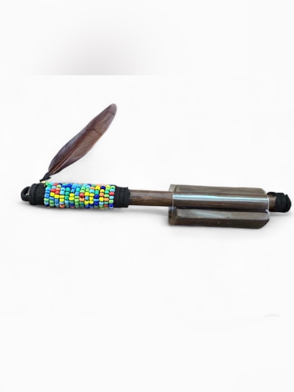 Talking Stick With Stand, Beads and Feather 6” NEW From Franklin Covey